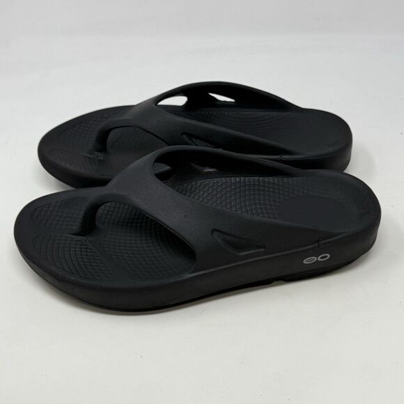 Oofos Ooriginals Sandals Womens 6 Black Flip Flop Thong Comfort Recovery Unisex - Picture 2 of 15